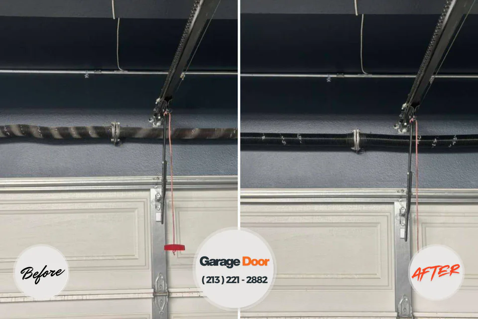 Before and after: garage door repair Woodland Beach, MI